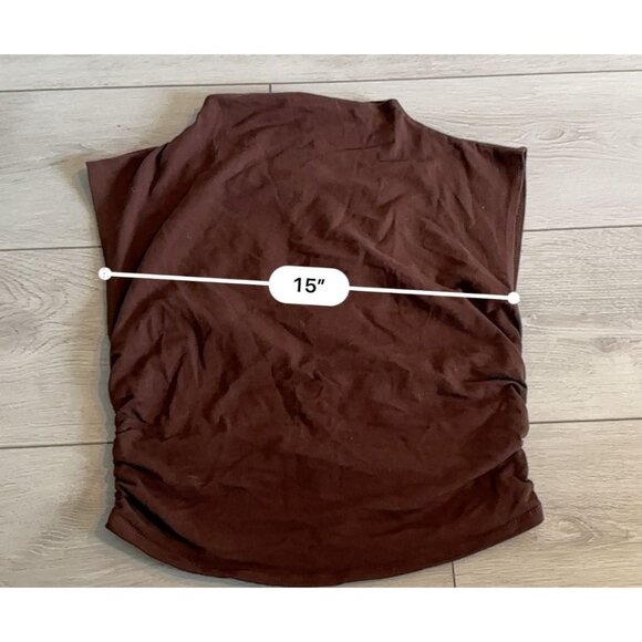 Reformation Lindy Brown High Mock Neck Knit Tank Top Women's Medium M - Picture 4 of 8